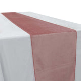 12inch x 108inch Dusty Rose Premium Velvet Sheen Finish Table Runner