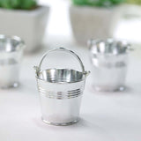 12 Pack | Silver Pail Bucket Party Favor Candy Gift Boxes | Mini Planter