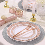 6 Pack | Silver Sparkle Placemats, Non Slip Decorative Round Glitter Table Mat