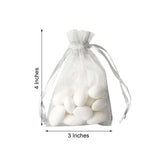 10 Pack | 3inch Silver Organza Drawstring Wedding Party Favor Gift Bags