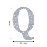 6 inch Silver Decorative Rhinestone Alphabet Letter Stickers DIY Crafts - Q