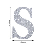 6 inch Silver Decorative Rhinestone Alphabet Letter Stickers DIY Crafts - S