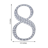 4inch Silver Decorative Rhinestone Number Stickers DIY Crafts - 8