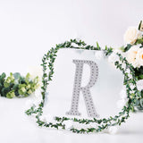 8 Inch Silver Decorative Rhinestone Alphabet Letter Stickers DIY Crafts - R