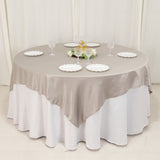 72x72inch Silver Lamour Satin Table Overlay, Square Tablecloth Topper