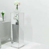 40 inches Floor Standing Silver Mirror Finish Acrylic Pedestal Risers 