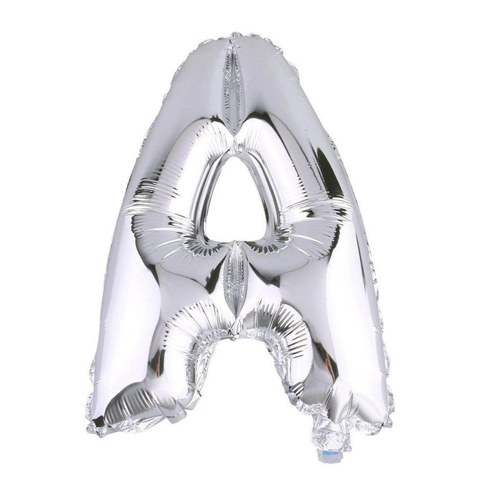 35inch Metallic Silver Mylar Foil Helium/Air Number and Letter Balloons#whtbkgd