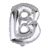 35inch Metallic Silver Mylar Foil Helium/Air Number and Letter Balloons