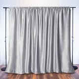 8ftx8ft Silver Premium Smooth Velvet Event Curtain Drapes, Privacy Backdrop Event Panel with Rod Pocket