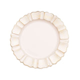 6 Pack | 13inch Round Beige Acrylic Plastic Dinner Plate Chargers With Gold Brushed