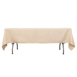 60"x102" Beige Premium Polyester Rectangular Tablecloth - 220GSM