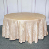 120inch Beige Accordion Crinkle Taffeta Round Tablecloth