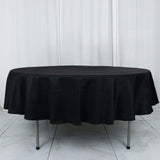 90" Black Premium Polyester Round Tablecloth - 220GSM