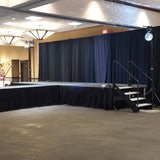 Portable Stage Skirt Black Polyester Platform Skirting Cloth for Events, Performances Wedding Stage