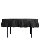 90" Black Polyester Round Tablecloth