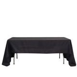 60"x126" Black Polyester Rectangular Tablecloth