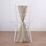 5 Pack | 22 x 78 inches Natural DIY Premium Designer Chiffon Chair Sashes