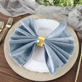 5 Pack | Dusty Blue Premium Sheen Finish Velvet Cloth Dinner Napkins