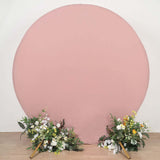 7.5ft Matte Dusty Rose Round Spandex Fit Wedding Backdrop Stand Cover