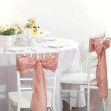 5 Pack | 6inch x 106inch Accordion Crinkle Taffeta Dusty Rose Chair Sashes