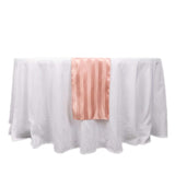 12x108inch Dusty Rose Satin Stripe Table Runner, Elegant Tablecloth Runner