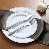 10 Pack | 8inch Très Chic Rose Gold Rim White Disposable Salad Plates, Plastic Appetizer Plates