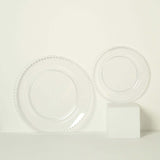 10 Pack | 10inch Clear Beaded Rim Disposable Dinner Plates