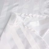 90x132inch White Satin Stripe Seamless Rectangular Tablecloth