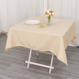 54"x54" Beige Premium Polyester Square Tablecloth - 220GSM