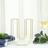 8" Tall | Gold Wedding Centerpiece | Freestanding 3D Decorative Wire Letter | U