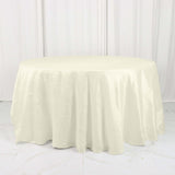 132inch Ivory Accordion Crinkle Taffeta Seamless Round Tablecloth