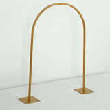 35" Gold Metal Chiara Arch Wedding Cake Display Stand with Rounded Top, Flower Balloon Frame