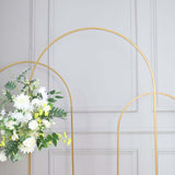 7ft Gold Metal Wedding Arch Chiara Backdrop Stand Floral Display Frame With Round Top