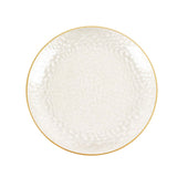 10 Pack Clear Hammered Disposable Dinner Plates With Gold Rim, 9inch Round10 Pack Clear#whtbkgd