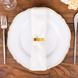 4 Pack | 2inch Shiny Gold Metal Semicircle Napkin Rings, D-Shaped Serviette Buckle Napkin Holders