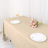 72"x120" Nude Polyester Rectangle Tablecloth, Reusable Linen Tablecloth