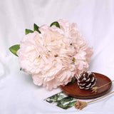 11inch Blush Rose Gold Real Touch Artificial Silk Peonies Flower Bouquet