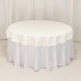 Ivory Cotton Blend Round Tablecloth - 70"