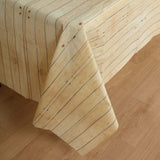 Natural Rectangle Plastic Table Cover in Rustic Wooden Print