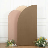 7ft Matte Taupe Spandex Half Moon Chiara Backdrop Stand Cover