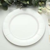 10-Pack Disposable Round Charger Plates in White with Leathery Texture - Durable 1100GSM Cardboard Placemats for Dinner Parties & Banquets 13"