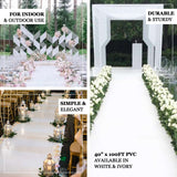 40" x 100ft White PVC Aisle Runner