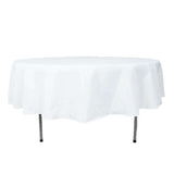 90" White Premium Polyester Round Tablecloth - 220GSM