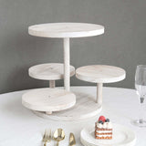 4-Tier Whitewash Wooden Cupcake Tower Dessert Stand, 14inch Tall Farmhouse Style Cake Stand