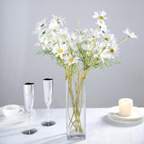 6 Bushes | White Artificial Silk Daisy Flower Stem Bouquet Branches