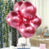 25 Pack | 12inch Metallic Chrome Pink Latex Helium or Air Party Balloons