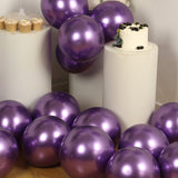 50 Pack Chrome Purple Biodegradable Latex Balloons 12inch Thick Eco Friendly Metallic Party Balloons