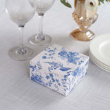 25 Pack White Blue Chinoiserie Floral Print Paper Favor Boxes, Cardstock Candy Gift Box