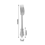 24 Pack | Metallic Silver 8inch Baroque Style Heavy Duty Plastic Forks