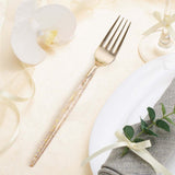 24 Pack | Gold Glittered Disposable Forks, Plastic Silverware, Cutlery